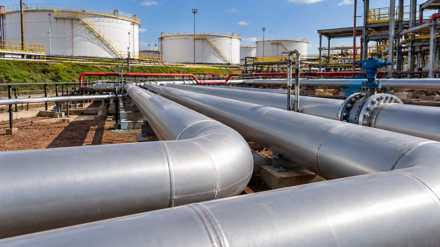 Tanques de armazenamento e tubulações industriais