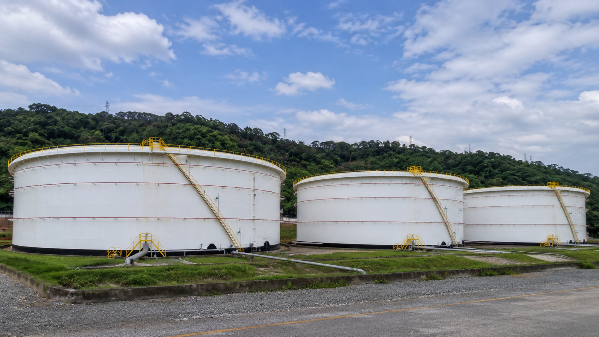Tanques de armazenamento de diferentes portes